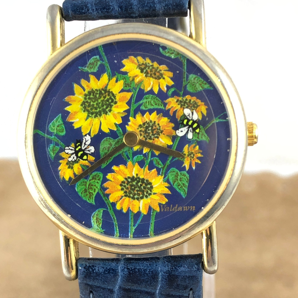 Vintage Valdawn Sunflowers & Honey Bees Watch